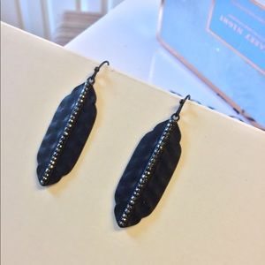 Black Leafs CZirconia Earrings